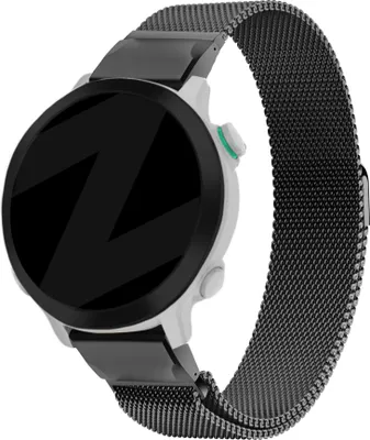Produktbild von Bandz Milanese Loop Band passend für Garmin Fenix 5 / 6 / 7 - Milanese Band mit Magnetverschluss - Schwarzes geflochtenes Stahlband