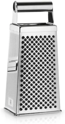 Produktbild von Edelstahl Vierkantreibe 24 cm mit 4 Reibeflächen, Küchenreibe für Käse Gemüse Kartoffeln, rostfrei, spülmaschinengeeignet, stabiler Griff
