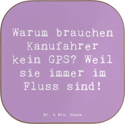 Produktbild von Mr. & Mrs. Panda Holzuntersetzer Spruch Kanu Lebensweg - Lavendeltraum - Geschenk, Fluss, Abenteuer, Teamsport, Kanufahren, Seen, Sportler, Untersetzer Glas, Coaster