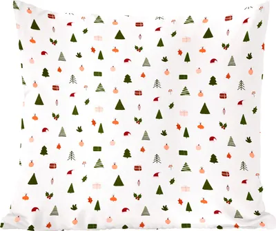 Produktbild von MuchoWow® Zierkissen Sofakissen Wohnzimmer Dekokissen 60x60 cm Winter - Muster - Weiß - Sitzfläche - Foto Polster