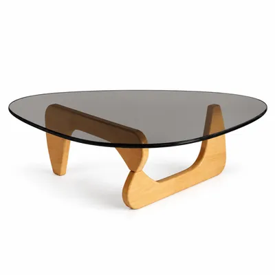 Produktbild von Morvani Glas-Couchtisch 83x57x40 cm Rauchgrau/Naturfarben, 3 Größen, 9 Farbkombinationen