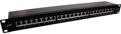 Image de InLine® 76824S Panneau de brassage Cat.6A 24x, 48,26cm (19"), 1UH, noir RAL 9005