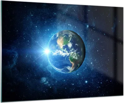 Produktbild von Bilder auf glas - Erde Universum Sterne Galaxie - 100x70cm - Glasbilder - Wandbilder - Kunstdruck - zum Aufhängen bereit - Wanddekoration aus Glas - Glas Bilder - Wandbild auf Glas - GAA100x70-2943