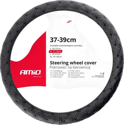 Produktbild von AMiO 02814 SWC-41 Lenkradbezug Ø37-39cm Schwarz Lenkradhülle