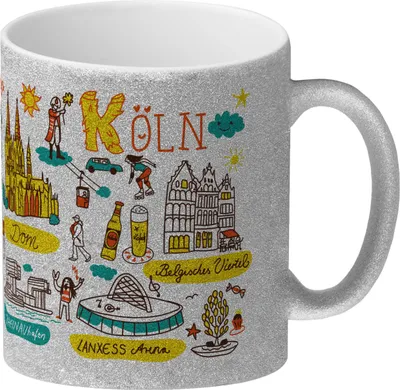 Produktbild von Köln Wimmelbild Glitzer-Kaffeebecher