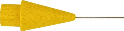 Produktbild von Seilspanngarnitur Wand zu Wand 5m, Kegel in Holz Gelb, Draht Garnitur als Aufhängung für Gardinen, Vorhänge, Fotos, Bilder, Kleiderbügel