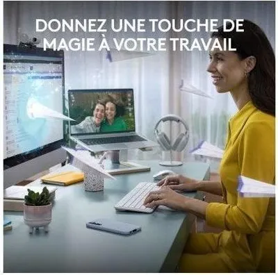 Immagine prodotto di Set tastiera e mouse wireless Logitech MK950 Signature, AZERTY, Slim, bianco, Bluetooth