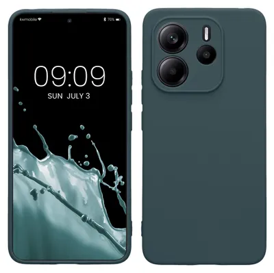 Produktbild von kwmobile Handyhülle für Xiaomi Redmi Note 14 4G (Nicht für 5G) Hülle - weiches Handy Silikon Case - Schutzhülle Cover - Dunkler Schiefer