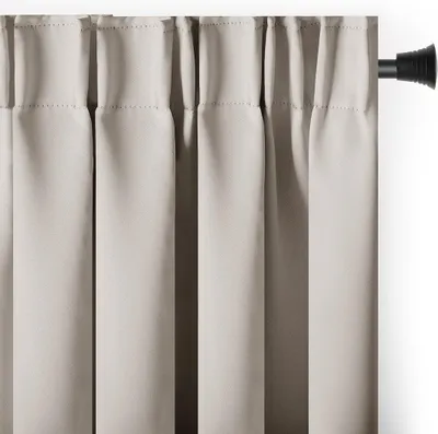 Produktbild von Gardine Kräuselband Multifunktionsband 200x175 cm Hell Beige Vorhang Einfarbig Verdunklungsvorhang Aufhängung Pleat