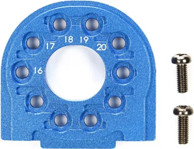 Produktbild von Tamiya TT-02/B Alu Motorhalter Blau eloxiert