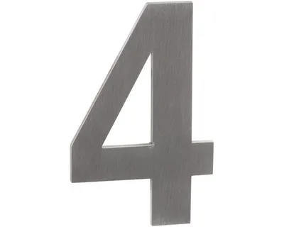 Image de Chiffre autocollant "4", 50 mm, acier inoxydable, 50 x 1,5 mm