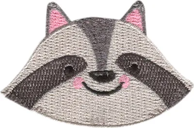 Produktbild von Waschbär Kopf Tier - Aufnäher, Bügelbild, Aufbügler, Applikationen, Patches, Flicken, Zum Aufbügeln, Größe: 6,6 x 4,3 cm