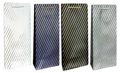 Obrázek produktu pro Torebka prezentowa na butelkę mix wzorów 12,5x35x10 cm