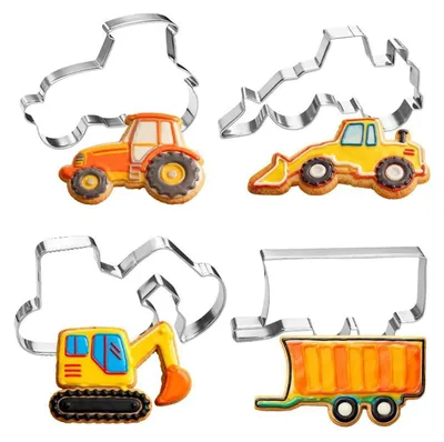 Produktbild von Ausstechformen Traktor Set 4 Stück Edelstahl Bauernhof Plätzchen Ausstecher
