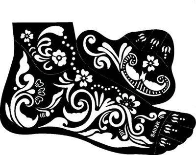 Produktbild von Henna Tattoo Schablone für den rechten Fuß
