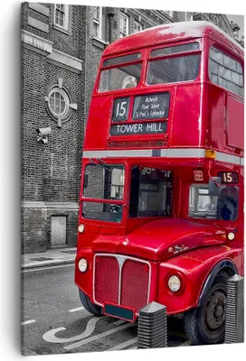 Produktbild von Bild auf Leinwand - Leinwandbild - Einteilig - Bus Denkmal London Geschichte - 50x70cm - Wand Bild - Wanddeko - Wandbilder - Leinwanddruck - Wanddekoration - Leinwand bilder - Wandbild - PA50x70-2673