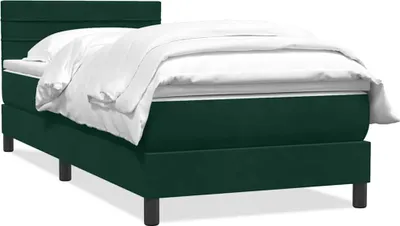 Productafbeelding van vidaXL Boxspringbed met matras, donkergroen, 80x220 cm, fluweel