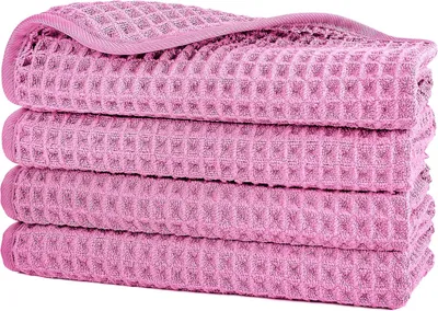 Produktbild von POLYTE Set mit 4 fusselfreien Mikrofaser-Waschlappen, 430 g/m², 33 x 33 cm, Waffelstruktur