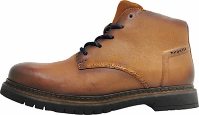 Image de Bugatti - Bottines à lacets pour hommes, doublure chaude, couleur marron, style décontracté