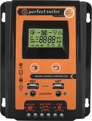 Immagine prodotto di Regolatore di carica solare MPPT PWM, 12V/24V, 30A, versione compatta, con pannello solare, regolatore di batteria, doppia porta USB e display LCD