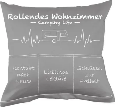 Zdjęcie produktu dla CamperCushion // Poduszka dla prawdziwych przyjaciół kamperów // Wyposażenie kampera // Pomysł na prezent na kemping // Kemping // Prezent na Dzień Ojca, prezent na Boże Narodzenie, prezent na Dzień Matki, prezent urodzinowy