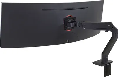 Produktbild von Ergotron HX Series HX Monitorarm mit HD-Gelenk, Tischhalterung (matt-schwarz), Klemme, 19,1 kg, 124,5 cm (49"), 100 x 100 mm, Höhenverstellung, Schwarz