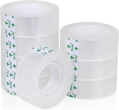 Productafbeelding van Transparante Tape Rollen - Verpakkingstape Geschenktape - Kantoorwerk Huisreparaties - Moeiteloos Scheuren Kristalhelder - 8 Rollen 3/4 x 1000 Inch
