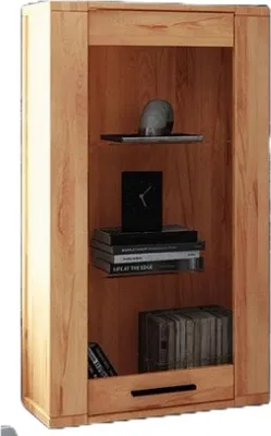 Produktbild von Wandschrank Lubic aus Kernbuche massiv 67x32x120 cm mit 1 Tür und Glas