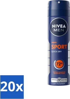 Image de Déodorant Spray Sport NIVEA Men 150 ml - Pack avantage - 20 pièces