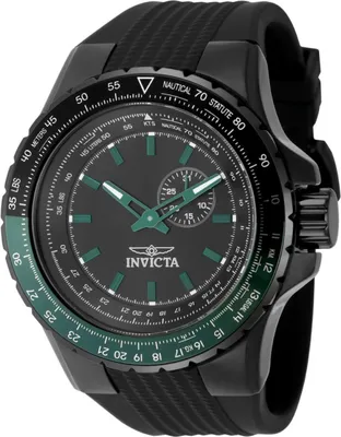 Obrázek produktu pro Invicta Aviator 49731 Pánské Hodinky - Quartz Hnutí - Nerezová Ocel s Černým Ciferníkem - 50 mm