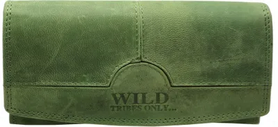 Produktbild von flevado Wasserbüffel Damen Geldbörse Brieftasche RFID Schutz Doppelnaht (Hellgrün)