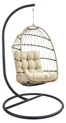 Produktbild von Hängesessel Malta | Sand & Schwarz | Aluminium und Rope | 2er Set