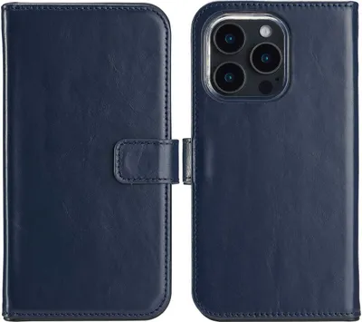 Produktbild von Selencia Echtleder Klapphülle iPhone 16 Pro Max - Blau