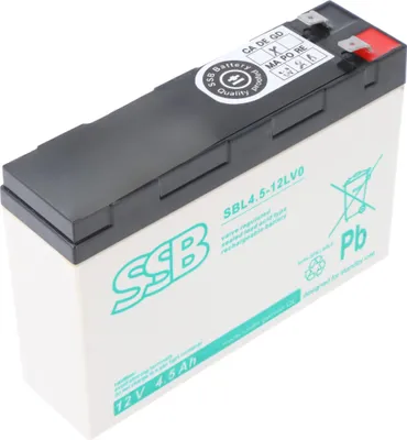 Image de SSB12-4.5 Pb 12V 4.5Ah Batterie au plomb, en remplacement de Panasonic UP-RW1220P1, UP-VW1220P1, sans autorisation VdS