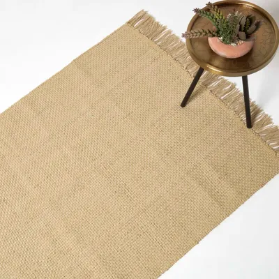Image de Tapis HOMESCAPES Zaphyr Jute 160 x 230 cm - Tapis naturel 100 % jute