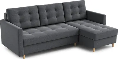 Produktbild von DOMO-HOME Rohová pohovka s funkciou spania DIVO - Elegantný dizajn 224x103cm, Vysokokvalitné materiály, Ideálna do obývačky, Všestranný výber farieb, Farba tmavosivá, Pravá