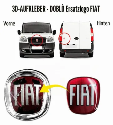 Productafbeelding van Fiat-stickers, professionele 3D-vervangingslogo's voor voor- en achterkant, geschikt voor de Doblò