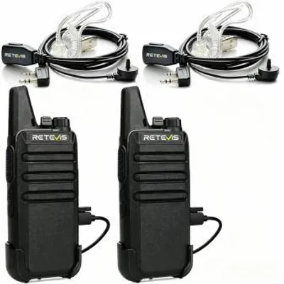 Produktbild von Retevis RT622 Walkie Talkie, Tragbare Funkgeräte mit Ohrhörer, PMR446, Wiederaufladbares, VOX Squelch, Notfall Alarm, für Familienausflüge, Camping