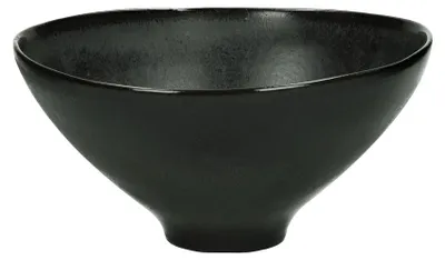 Produktbild von Pomax Chrom Salatschüssel aus Steinzeug, Schwarz, Ø 25,5 x H 12,5 cm