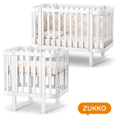 Obrázek produktu pro Dětská postýlka přístavná k posteli Zukko Gekko. Rostoucí - Kolébka a postýlka 2v1. Bílá.