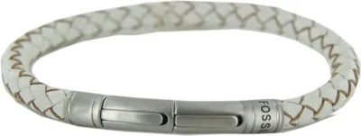 Produktbild von Fossil Herren Armband Edelstahl weiß vintage Leder