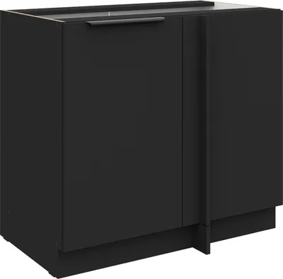 Produktbild von Küchen Eckunterschrank 105 cm SIENA Schwarz Küche Küchenzeile Küchenblock