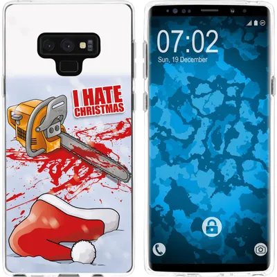 Produktbild von PhoneNatic Case kompatibel mit Samsung Galaxy Note 9 Silikon-Hülle X Mas Weihnachten Hate X-Mas M8
