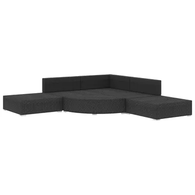 Produktbild von vidaXL 6-tlg. Garten-Lounge-Set mit Auflagen Poly Rattan Schwarz