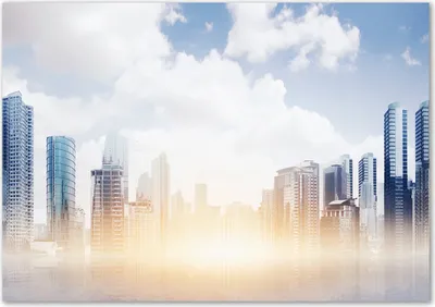 Produktbild von Tulup® Glas-Bild - 100 x 70 - Wandbild aus Glas - Wandkunst - Wandbild hinter gehärtetem Sicherheitsglas - Sehenswürdigkeiten & Architektur - Wolkenkratzer - Blau