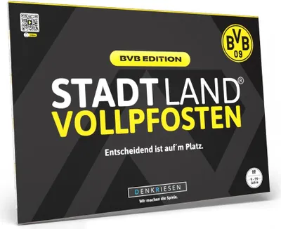 Produktbild von Stadt Land Vollpfosten® BVB Edition – "Entscheidend ist auf'm Platz." | A4 Spielblock