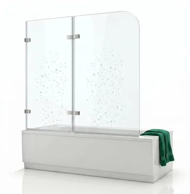 Immagine prodotto di 139x119 CM Vetro vasca da bagno doccia schermo doccia vasca da bagno pieghevole Chiaro