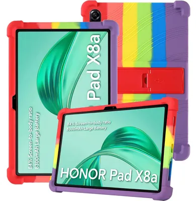 Produktbild von Tablet Hülle für Honor Pad X8a / Pad X8b 11", Stoßfeste Weiches Silikon Schutzhülle mit Standfunktion Bunt