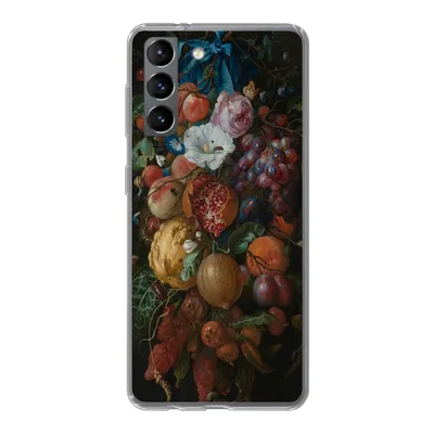 Produktbild von MuchoWow® Handyhülle Schutzhülle Hülle für Samsung Galaxy S21 Früchte und Blumen - Gemälde von Jan Davidsz. de Heem Silikon Softcase Handy Hülle - Softcase