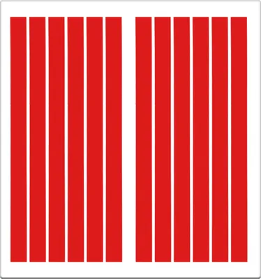 Produktbild von 12 STK. 15 cm x 10 mm Aufkleber aus Reflexfolie 3M Scotchlite(rot)